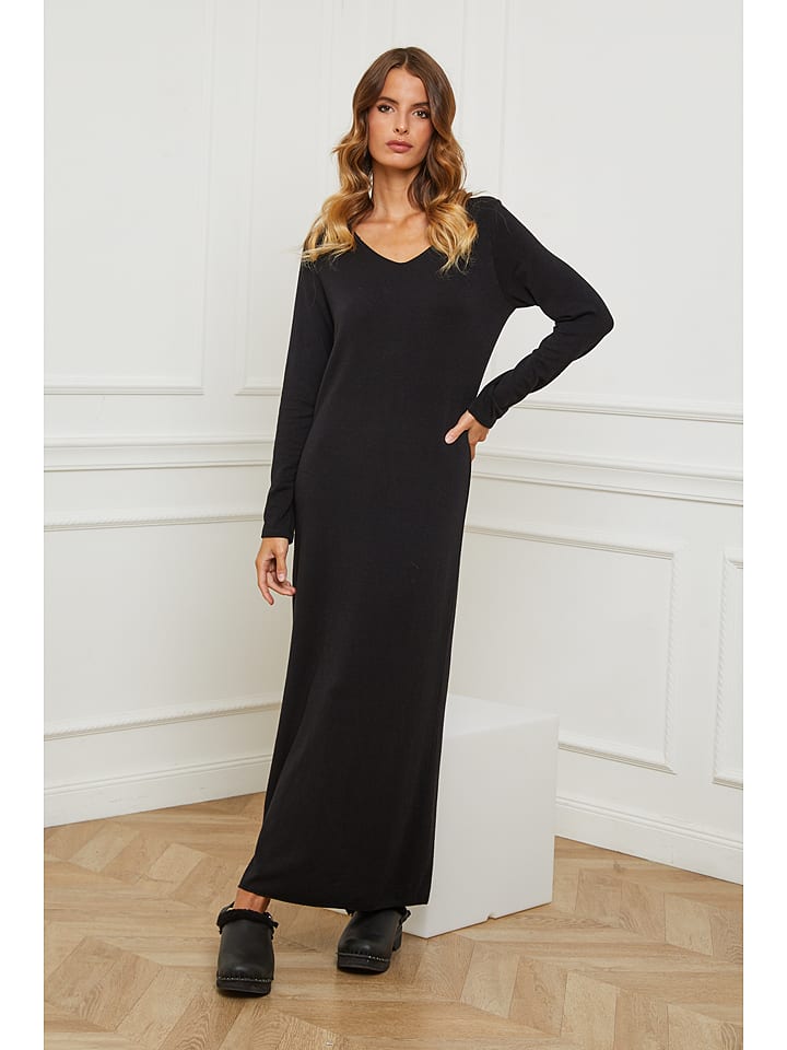 So Cachemire Sukienka dzianinowa "Abalone" w kolorze czarnym rozmiar: S