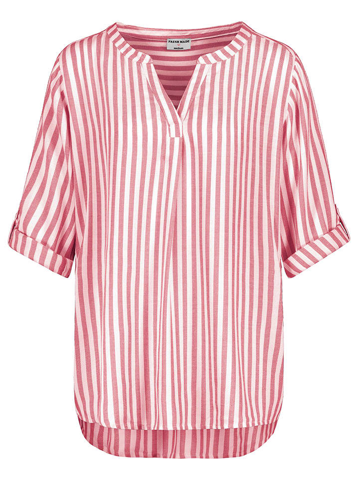 Fresh Made Bluzka w kolorze różowo-białym rozmiar: S