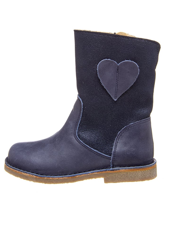 kmins Skórzane kozaki zimowe w kolorze granatowym rozmiar: 30