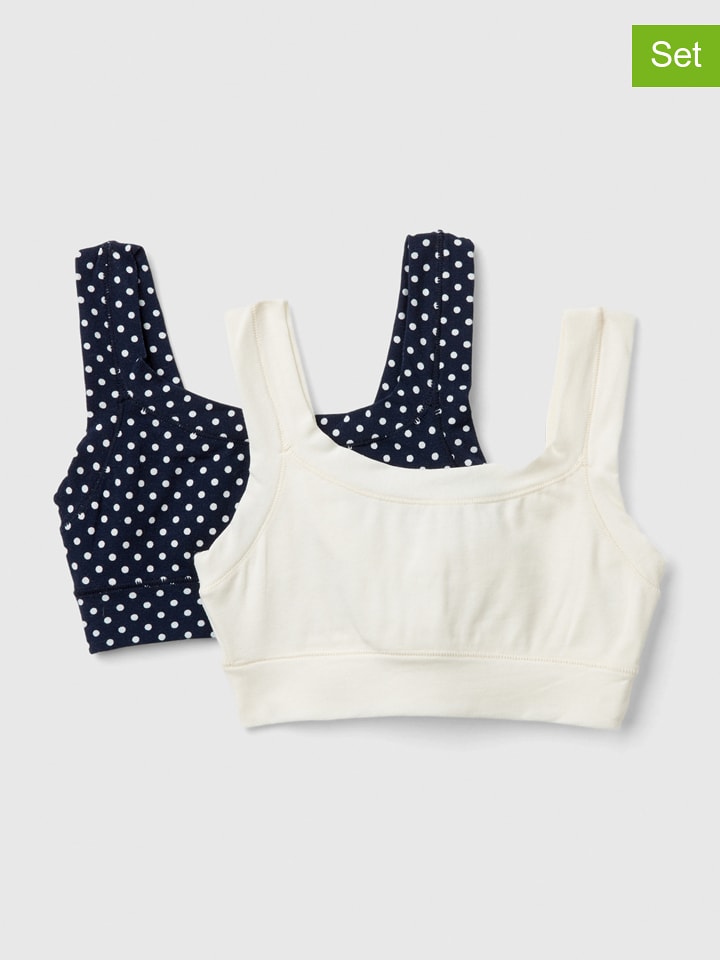 Benetton Topy (2 szt.) w kolorze granatowym i kremowym rozmiar: 130