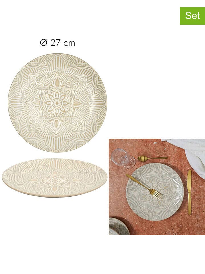 Ethnical Life Talerze obiadowe (6 szt.) "Sahara" w kolorze beżowym - Ø 27 cm rozmiar: onesize