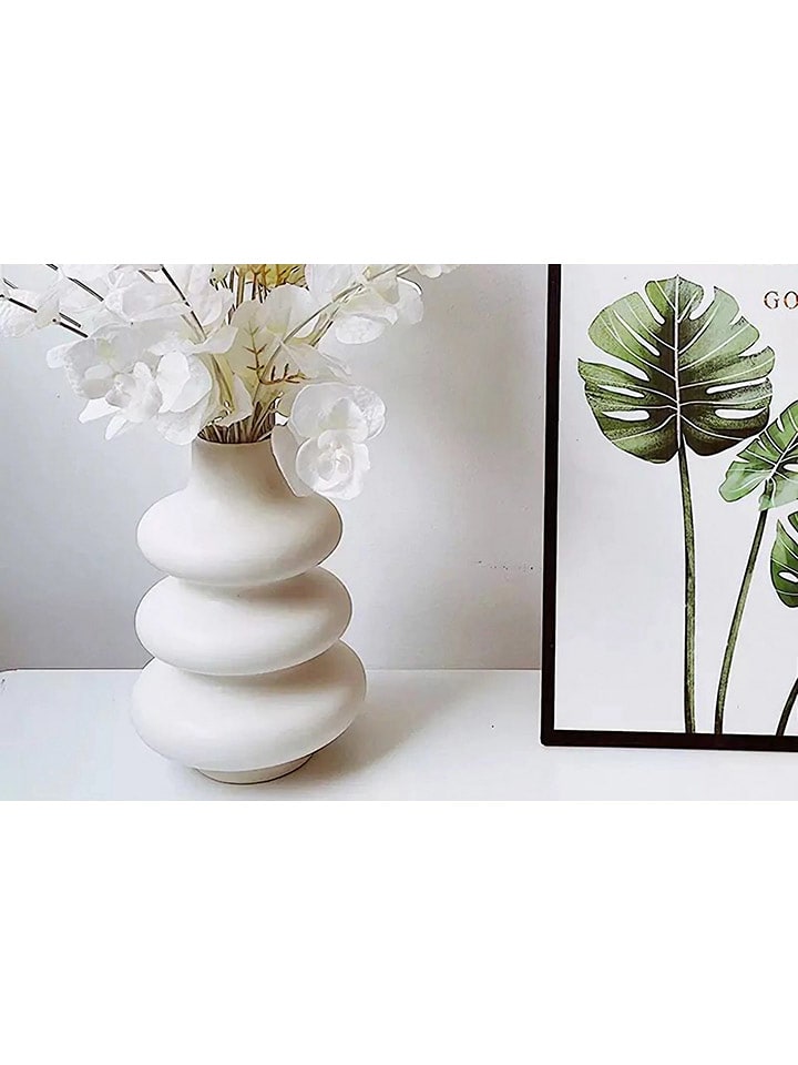 Coin de Pierre Wazon w kolorze kremowym - wys. 20 x Ø 8 cm rozmiar: onesize