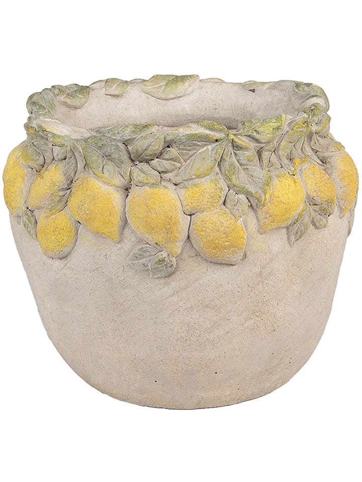 Clayre & Eef Doniczka w kolorze żółto-szarym - wys. 22 x Ø 19 cm rozmiar: onesize