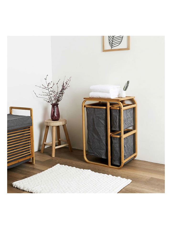 THE HOME DECO FACTORY Regał stojący w kolorze jasnobrązowo-szarym - 49 x 69,5 x 33 cm rozmiar: onesize