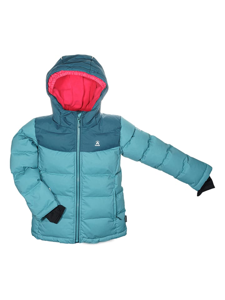 Kurtka zimowa "Grace" w kolorze turkusowym