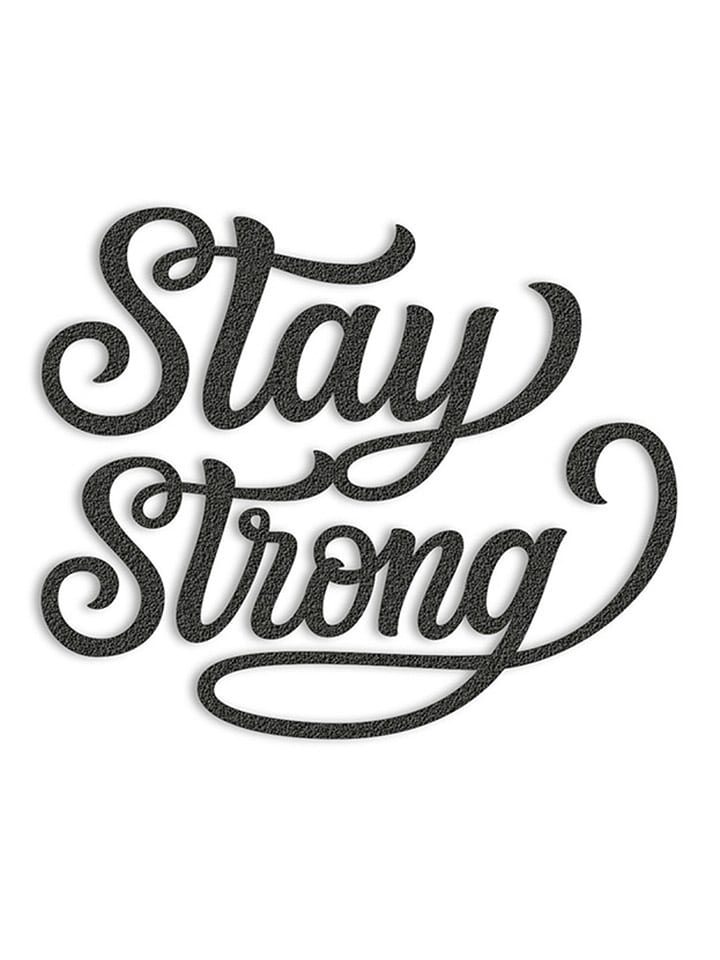 Woody Kids Dekoracja ścienna "Stay Strong" w kolorze czarnym - 40 x 24 x 1,5 cm rozmiar: onesize