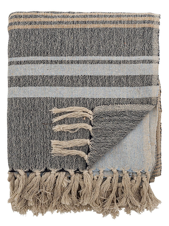 Bloomingville Pled "Ferrara" w kolorze niebieskim - 160 x 130 cm rozmiar: onesize