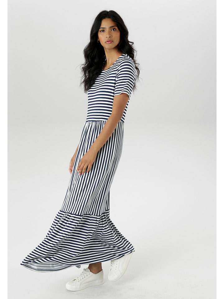 Aniston Sukienka w kolorze granatowo-białym rozmiar: 40