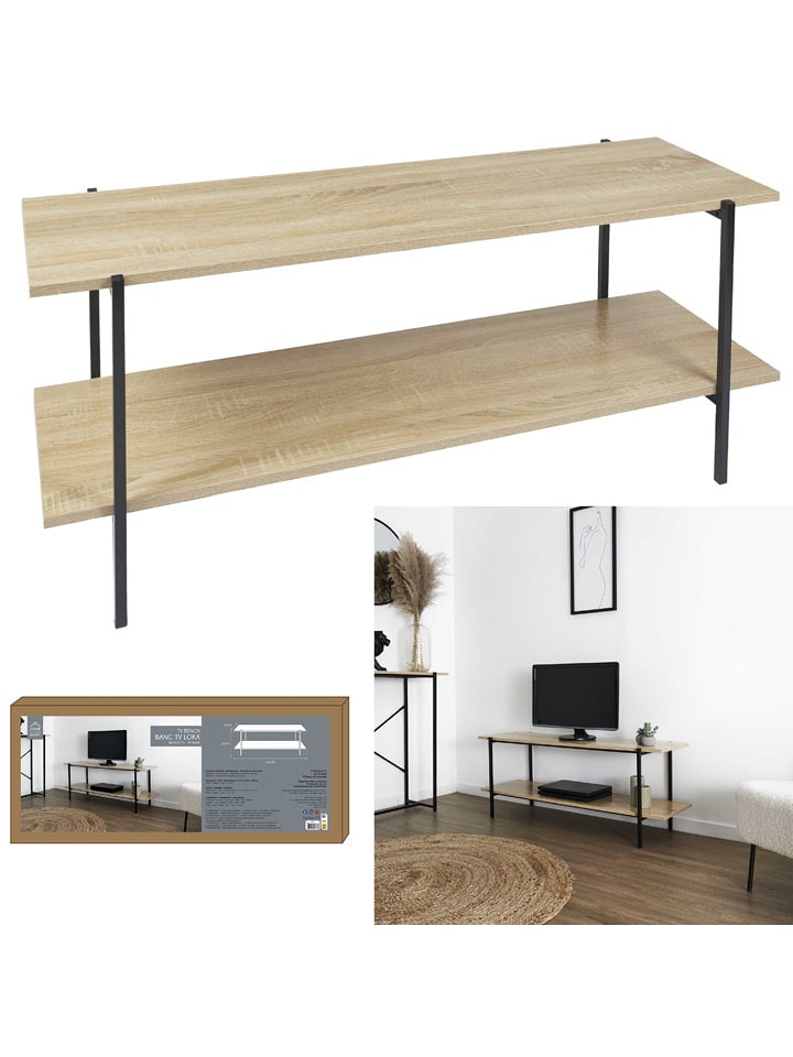 Ethnical Life Szafka RTV w kolorze czarno-beżowym - 115 x 45 x 35 cm rozmiar: onesize