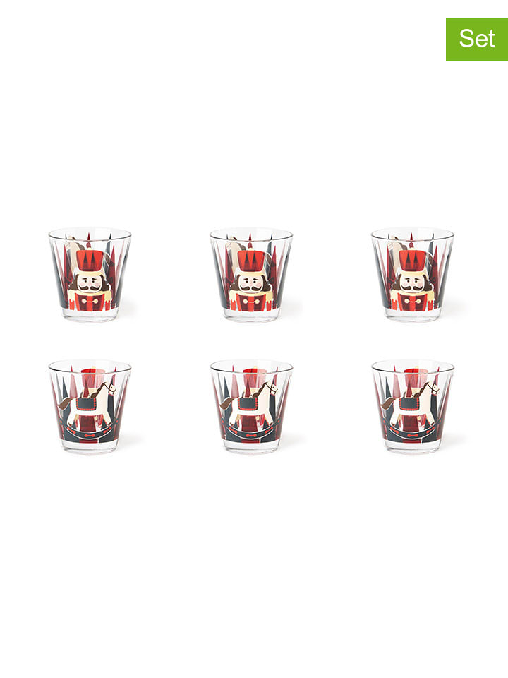 Trendy Kitchen by EXCÉLSA Szklanki (6 szt.) "Vintage Christmas" ze wzorem - 250 ml rozmiar: onesize