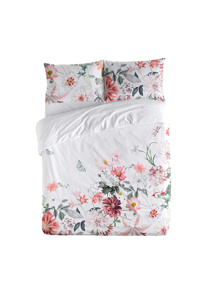 ethere Perkalowa poszwa "Alur" w kolorze białym na kołdrę rozmiar: 140x200 cm