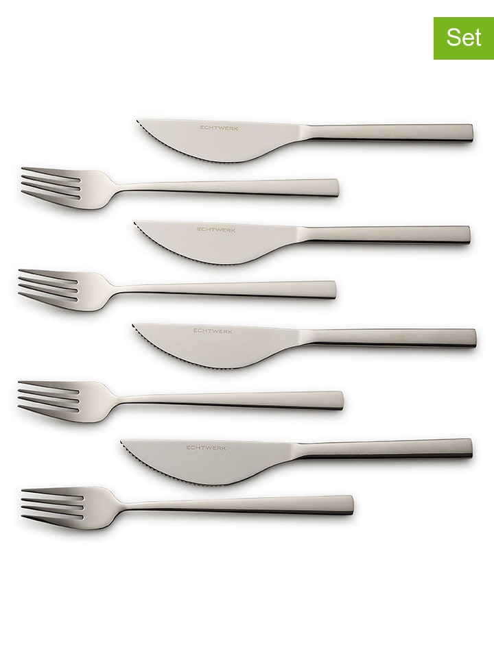 Echtwerk 8-częściowy zestaw sztućców "Bari" w kolorze srebrnym do pizzy rozmiar: onesize