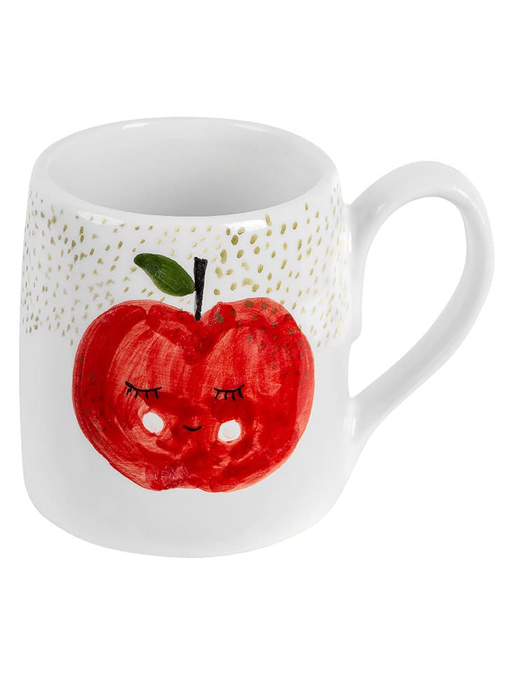 The Wild Hug Kubek "Apple" w kolorze biało-czerwonym - wys. 9 cm rozmiar: onesize