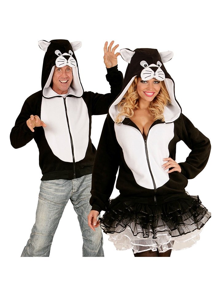 Carnival Party Polarowa kurtka kostiumowa "Cat" w kolorze biało-czarnym rozmiar: L/XL