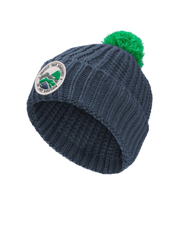 Jack Wolfskin Czapka "Pompom Badge" w kolorze zielono-granatowym rozmiar: S