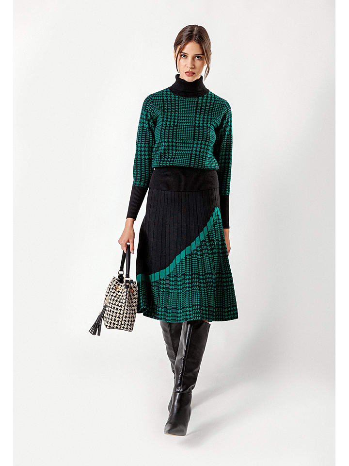 Molton Spódnica w kolorze czarno-zielonym rozmiar: L