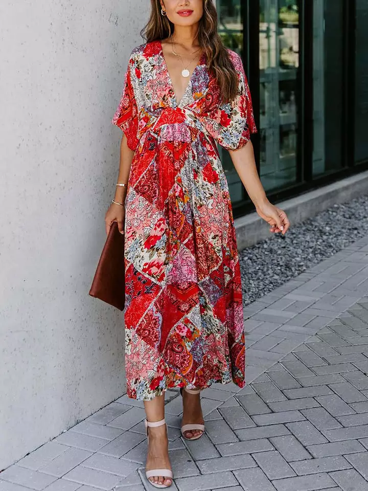 Milan Kiss Sukienka w kolorze czerwonym ze wzorem rozmiar: S