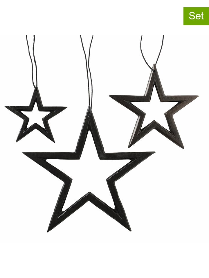 Boltze Zawieszki dekoracyjne (3 szt.) "Taumi" w kolorze czarnym rozmiar: onesize