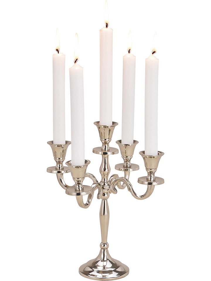 G. Wurm Świecznik w kolorze srebrnym - 23 x 27 x 23 cm rozmiar: onesize