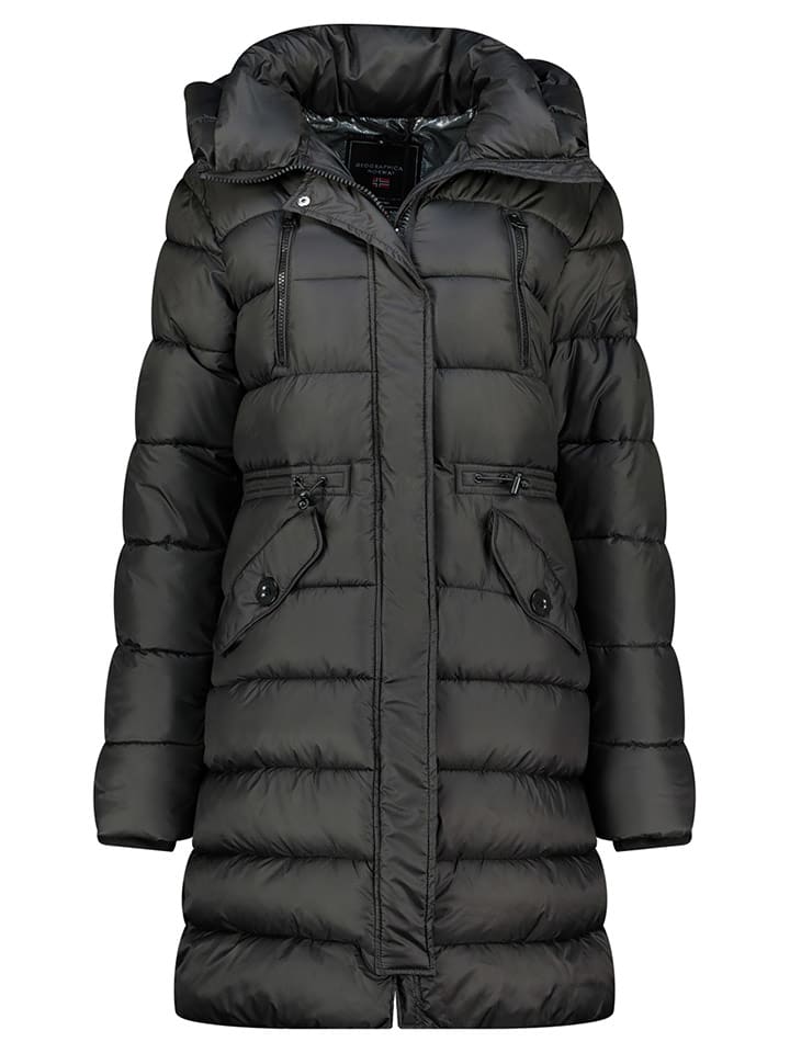 Geographical Norway Płaszcz pikowany "Bertille" w kolorze czarnym rozmiar: 3XL