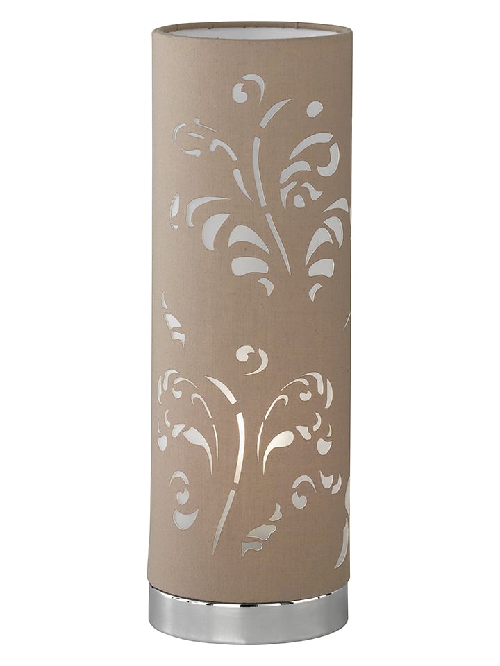 Lampa stołowa "Flora" w kolorze jasnobrązowym - wys. 35 x Ø 12 cm