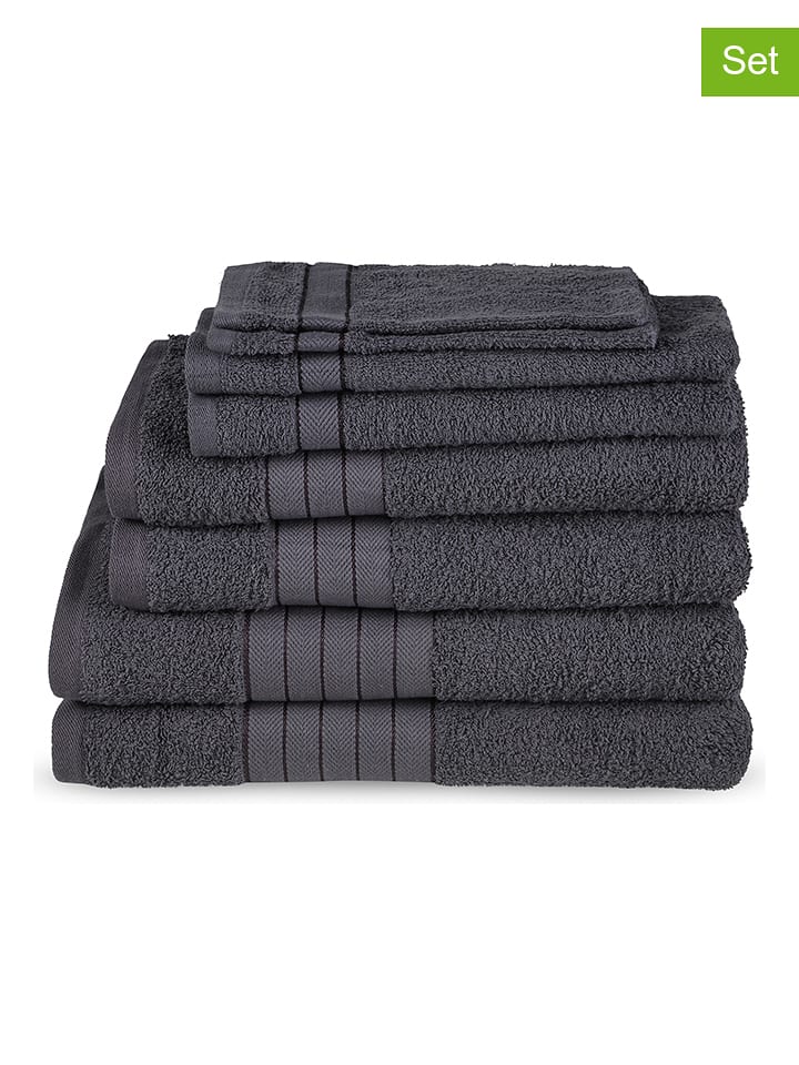 Good Morning 8-częściowy zestaw ręczników w kolorze antracytowym rozmiar: onesize