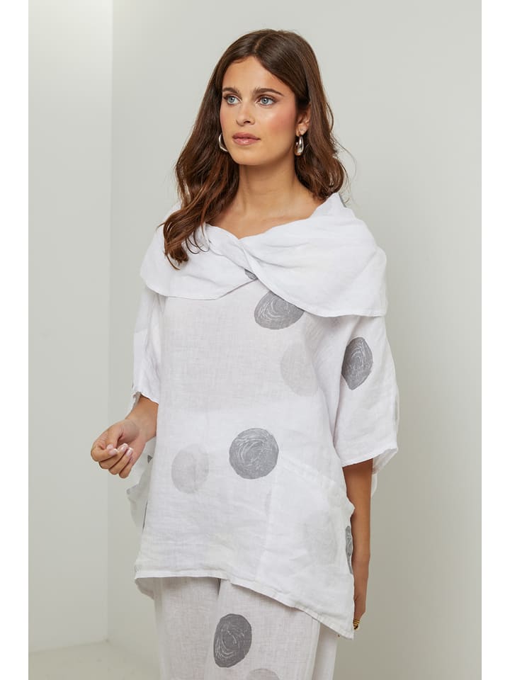 Lin Passion Lniana bluzka w kolorze białym rozmiar: 38/40