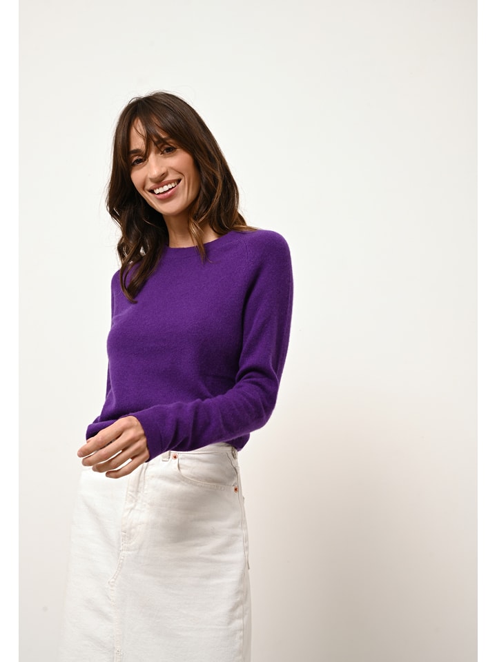 Just Cashmere Kaszmirowy sweter "Rebecca" w kolorze fioletowym rozmiar: L