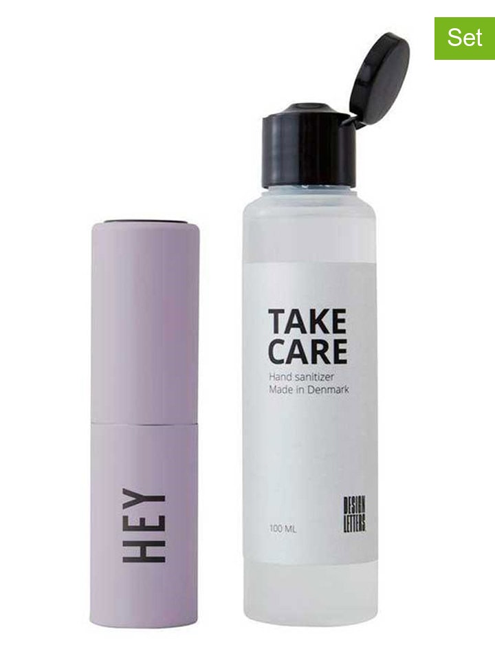 Design Letters 2-częściowy zestaw "Hey" w kolorze fioletowym do dezynfekcji rąk rozmiar: onesize