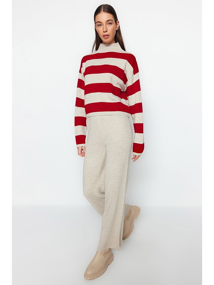 trendyol 2-częściowy zestaw w kolorze beżowo-czerwonym rozmiar: XS