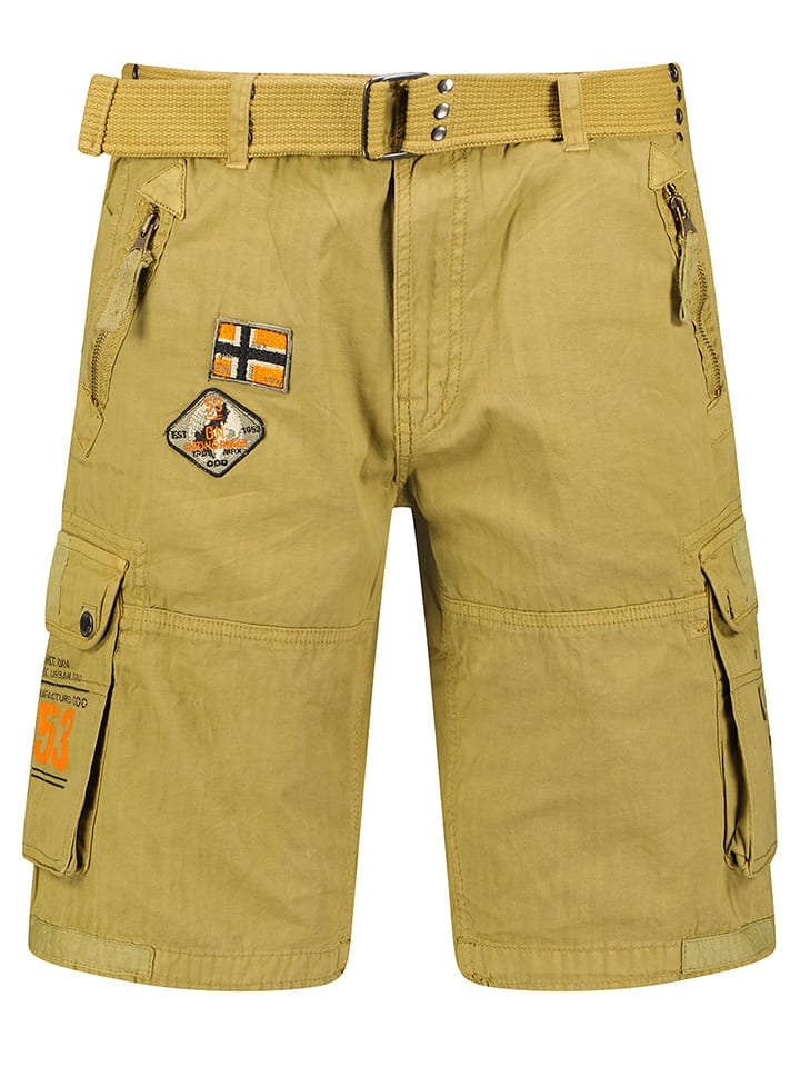 Geographical Norway Bermudy "Paintball" w kolorze oliwkowym rozmiar: XL