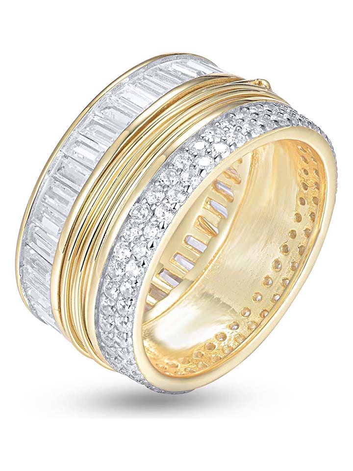 DI GIORGIO Pozłacany pierścionek z cyrkoniami rozmiar: 52