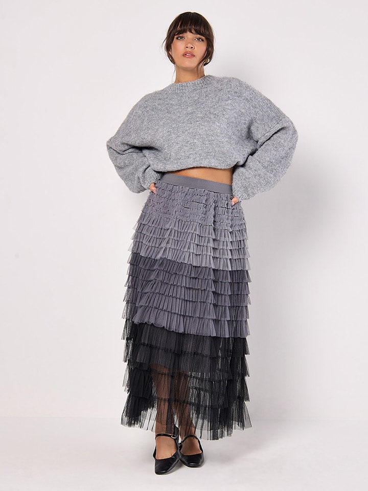 Apricot Spódnica tiulowa w kolorze szaro-czarnym rozmiar: XS