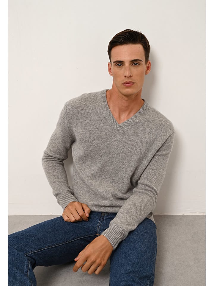 Just Cashmere Kaszmirowy sweter "Nathan" w kolorze szarym rozmiar: XL