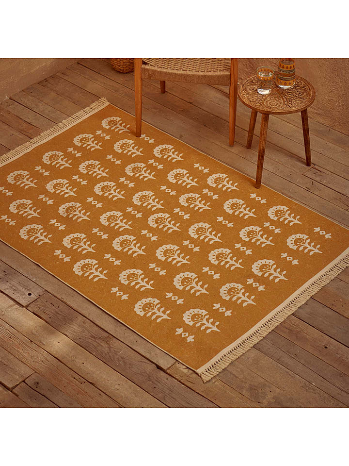 BELLA MAISON Dywan bawełniany "Indianl" w kolorze musztardowym rozmiar: 120x180 cm