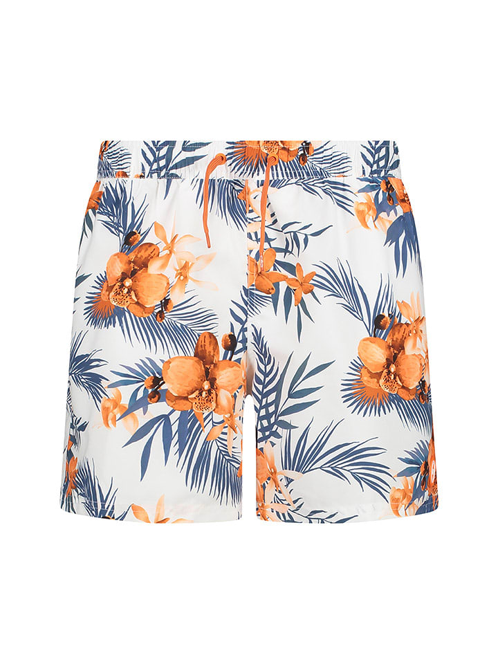 CMP Szorty kąpielowe w kolorze biało-pomarańczowo-niebieskim rozmiar: 50