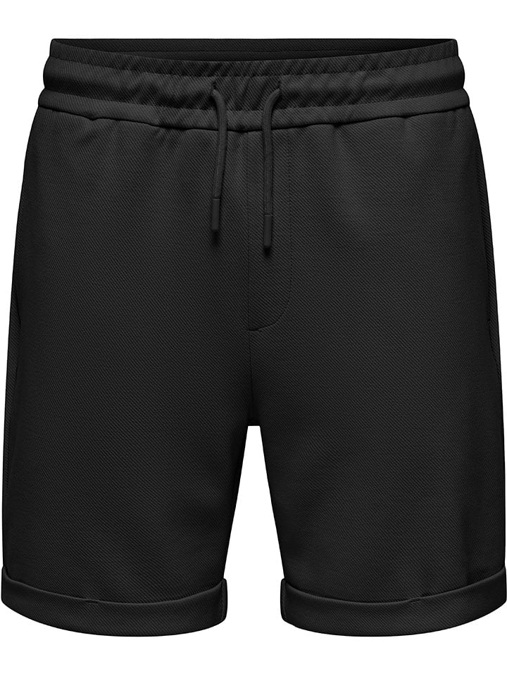 ONLY & SONS Szorty dresowe "Kodyl" w kolorze czarnym rozmiar: M