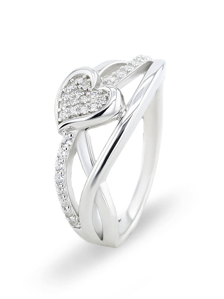 CHARM'S Srebrny pierścionek z cyrkoniami rozmiar: 56