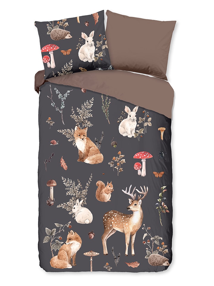 Pure Komplet pościeli "Rox" w kolorze brązowym z mikrofibry rozmiar: 135x200 cm