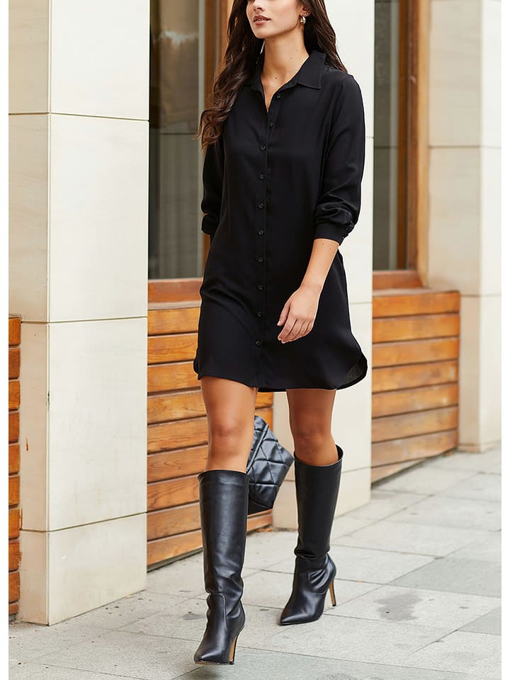 Milan Kiss Sukienka koszulowa w kolorze czarnym rozmiar: L