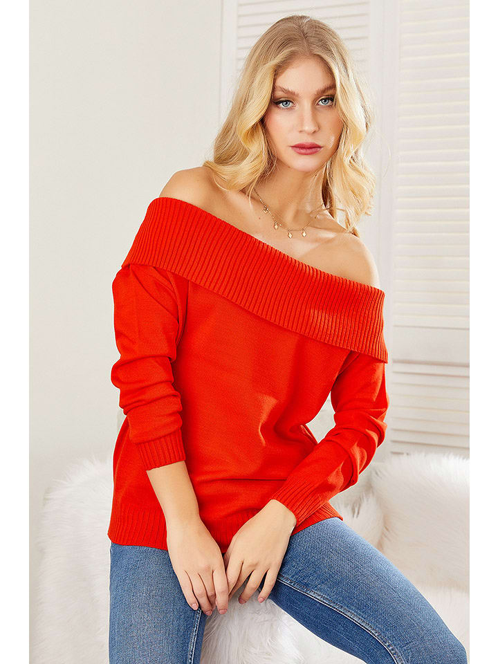 Milan Kiss Sweter w kolorze czerwonym rozmiar: XL