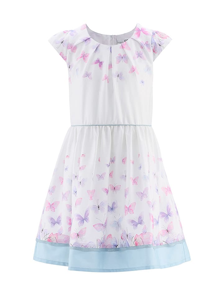 happy girls by Eisend Sukienka w kolorze biało-błękitno-jasnoróżowym rozmiar: 116