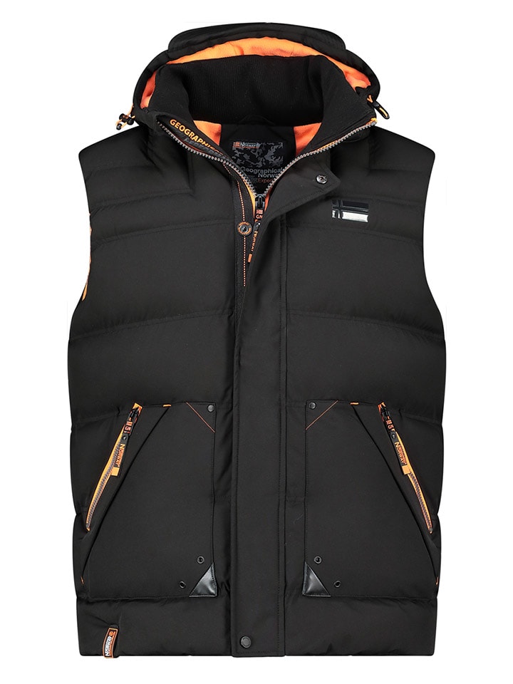 Geographical Norway Kamizelka pikowana w kolorze czarnym rozmiar: S