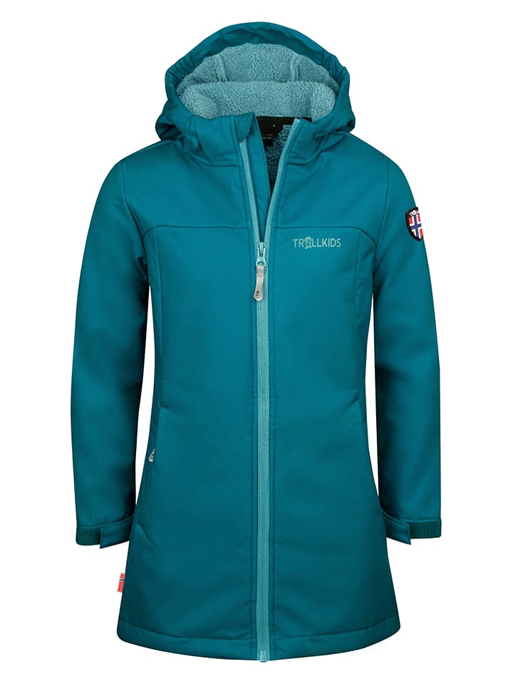 Kurtka softshellowa "Kristiansand" w kolorze zielono-niebieskim