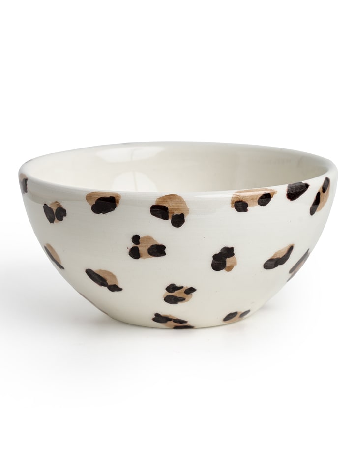 Madre Selva Miska "Cheetah" w kolorze biało-beżowym - Ø 16 cm rozmiar: onesize