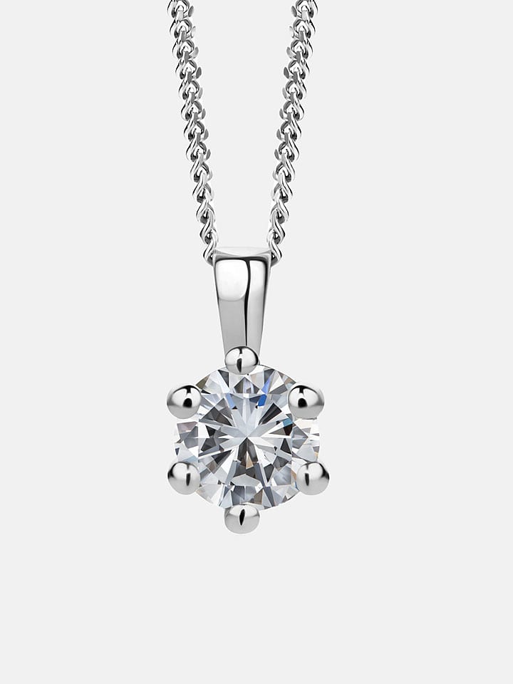 Revoni Złoty naszyjnik z diamentową zawieszką - dł. 45 cm rozmiar: onesize