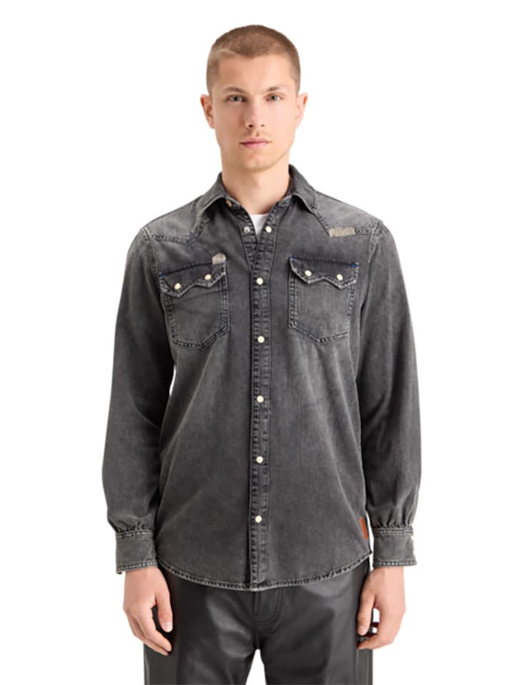 Scotch & Soda Koszula dżinsowa "JOE JONAS X SCOTCH SODA" w kolorze czarnym rozmiar: XL