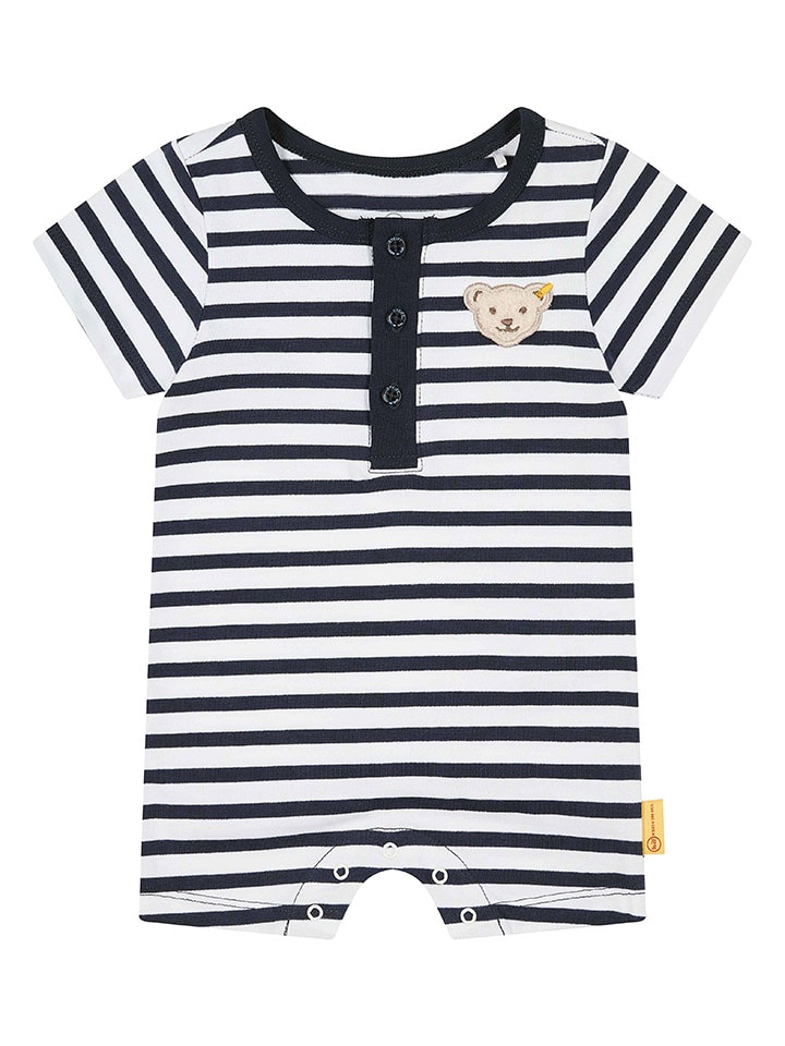 Steiff Rampers w kolorze granatowo-białym rozmiar: 80