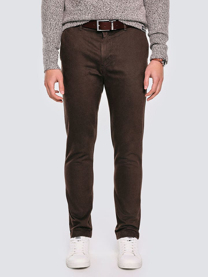 BIG STAR Spodnie chino "Erhatin" w kolorze brązowym rozmiar: W36/L32