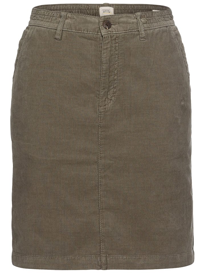 Camel Active Spódnica sztruksowa w kolorze szarobrązowym rozmiar: 42